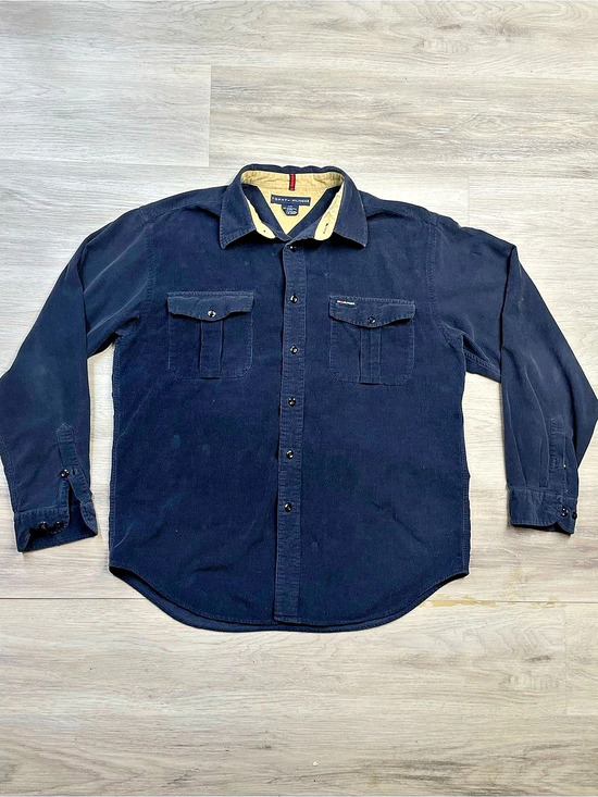 Tommy Hilfiger Other - Tommy Hilfiger Vintage Corduroy Long Sleeve Button-Down Shirt Men's Black Large